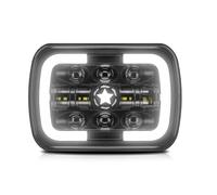 JUNOOS 7x6 5x7 Inch LED Headlight For Wrangler Offroad 4x4 Car Light 32V Square Headlight 200W 30000LM Led Headlamp DRL Hi/Low Turn Signal (1 Pcs)