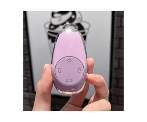 JUNOOS Car Key Cover Case Car Key Cover Control Shell Case Protector Auto Accessories For Leapmotor For Leap C11 T03 S01 2021 2022 2023 Key Shell Accessories(Silver Style-Purple)