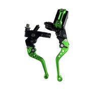 JUNOOS Motorcycle Brake Master Cylinder Lever Cable Clutch Reservoir CNC One Pair 7/8" 22mm for Scooter Sport Dirt Bike(Green B)