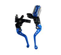 JUNOOS Motorcycle Brake Master Cylinder Lever Cable Clutch Reservoir CNC One Pair 7/8" 22mm for Scooter Sport Dirt Bike(Blue A)