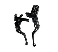JUNOOS Motorcycle Brake Master Cylinder Lever Cable Clutch Reservoir CNC One Pair 7/8" 22mm for Scooter Sport Dirt Bike(Black B)