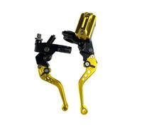 JUNOOS Motorcycle Brake Master Cylinder Lever Cable Clutch Reservoir CNC One Pair 7/8" 22mm for Scooter Sport Dirt Bike(Gold A)
