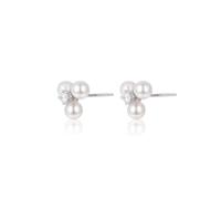 JUNORI Pearl Stud Earrings for Women Hypoallergenic 18K Gold Plated 925 Sterling Silver with 6A CZ - 5A Natural Freshwater Pearl Fashion Jewelry Gift for Women/Mother/Girlfriend