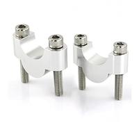 JUNPIY 1 1/8" 28mm Handlebar Riser Fat Bar Risers Motorcycle CNC Billet Aluminum, for Aprilia, Tuono 1000R Tuono V4 APRC 1100 Shiver Motorcycle Handlebar Riser Clamp(Silver Riser 20mm)