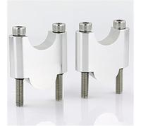 JUNPIY 1 1/8" 28mm Handlebar Riser Fat Bar Risers Motorcycle CNC Billet Aluminum, for Aprilia, Tuono 1000R Tuono V4 APRC 1100 Shiver Motorcycle Handlebar Riser Clamp(Silver Riser 40mm)