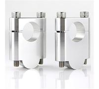 JUNPIY 22mm 7/8" Handlebar Risers Mounting Fat Bar Clamps CNC Billet Motorcycle Aluminum, for Aprilia, Pegaso 650 ETV 1000 CAPONORTH Motorcycle Handlebar Riser Clamp(Silver Riser 40mm)