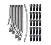 JUNPIY 30PCS/Set Metal Unassembled Link Set ABS Rod End 1/10 RC Crawler 324mm Wheelbase, for Axial, for SCX10 Suspension Control Arm Link