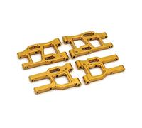 JUNPIY 4Pcs Metal Front And Rear Suspension Arm Swing Arm Set, for LC RACING PTG-2 1/10 RC Car Upgrade Parts Accessories Suspension Control Arm Link(Yellow)