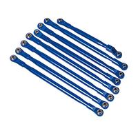 JUNPIY 8Pcs Aluminum Links Panhard Bar Suspension Linkage Set With Metal Rod End 1/6 RC Crawler Car, for Axial, for SCX6 JLU Wrangler Suspension Control Arm Link(Blue)