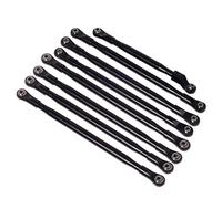 JUNPIY 8Pcs Aluminum Links Panhard Bar Suspension Linkage Set With Metal Rod End 1/6 RC Crawler Car, for Axial, for SCX6 JLU Wrangler Suspension Control Arm Link(Black)