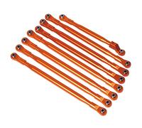 JUNPIY 8Pcs Aluminum Links Panhard Bar Suspension Linkage Set With Metal Rod End 1/6 RC Crawler Car, for Axial, for SCX6 JLU Wrangler Suspension Control Arm Link(Orange)