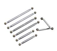 JUNPIY CNC Aluminum Chassis Links 1/24 RC Crawler Car LWB 133.5mm, for Axial, for SCX24 Deadbolt AXI90081 B17 AXI00004 Suspension Control Arm Link(Grey)