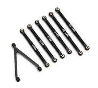 JUNPIY CNC Aluminum Chassis Links Set 1/24 RC Crawler Car LWB 133.7mm, for Axial, for SCX24 AXI00001, for, for Chevrolet, for C10 AXI00002 JLU Suspension Control Arm Link(Black)