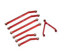 JUNPIY CNC Aluminum High Clearance Chassis Links 1/24 RC Crawler Car LWB 133.5mm, for Axial, for SCX24 AXI90081 Deadbolt AXI00004 B17 Suspension Control Arm Link(Red)