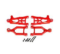 JUNPIY CNC Metal Front Suspension A Arm Set, for 1/5, for HPI Rovan KM, for Baja 5B SS 5T Rc Car Toys Parts Suspension Control Arm Link(Red)