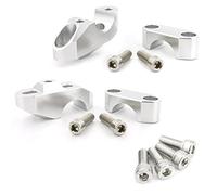 JUNPIY For Aprilia, Mana 850 Dorsoduro 750 Dorsoduro 900 1200 Caponord 1200 28mm 1 1/8" Handlebar Riser Back Moved Fat Bar Mount Risers Motorcycle Handlebar Riser Clamp(Silver)