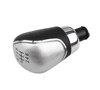 JUNPIY for Focus, 2 MK2 2005-2011, for Fiesta, for Kuga 2008-2012 Car 5 6 Speed Gear Head Shift Knob Leather Gaiter Boot Gear Shift Knob(6 Silver Knob)
