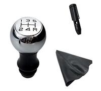 JUNPIY for Peugeot, 206 207 307 308 408, for Citroen, C2 C3 C5 for Picasso for Elysee for Sega Gear Shift Knob Gaiter Boot Adapter Sleeve Gear Shift Knob(Black Chrome Black)