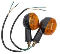 JUNPIY Front Rear Turning Indicator Lights 1Pcs Turn Signal Light Blinker Tail Flasher Lamp, for Dax ST CT Z50 50 70 125cc Motorcycle Front Rear Indicator Light(BLACK 2 piece)