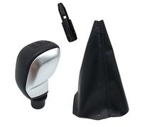 JUNPIY Gear Knob, for Peugeot, 307 308 106 107 205 206 306 406, for Citroen, for Picasso C1 C2 C4 C5 Leather Gear Shift Knob Gaiter Boot Cover Case Gear Shift Knob(Black K0031)