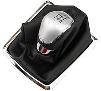 JUNPIY Gear Shift Knob, Car Gear Shift Knob Lever Shifter Stick Gaiter Boot Cover PU Leather, for Ford, for Focus, 2 MK2, for Fiesta, Kuga 2008 2009 2010 2011 2012 (Size : 5 Silver with Dust) Car Gear