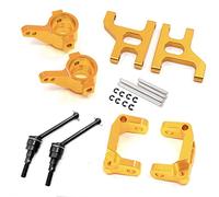 JUNPIY Metal Front Steering Cup C Hub Carrier Suspension Arm Drive Shaft 1/10 RC Crawler, for Tamiya, for CC01 Upgrade Parts Suspension Control Arm Link(Yellow)