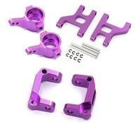 JUNPIY Metal Front Steering Cup C Hub Carrier Suspension Arm Set 1/10 RC Crawler Car, for Tamiya, for CC01 CC-01 Suspension Control Arm Link(Purple)