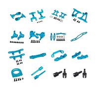 JUNPIY Metal Modification Accessory Kit Suspension Arms Steering Knuckle Set, for Tamiya, for TT-02 TT02 1/10 RC Car Upgrade Parts Suspension Control Arm Link(Blue)
