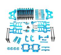 JUNPIY Metal Upgrade Parts Kit Shock Absorber Suspension Arms, for HSP 94111 94108 1/10 RC Car Monster Truck Accessories Suspension Control Arm Link(Blue)