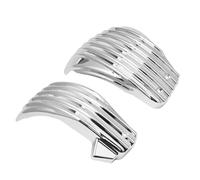 JUNPIY Motorcycle Striped Battery Side Fairing Covers, for Harley, Softail M8 Breakout Street Bob 2018 2019 2020 Motorcycle Side Cover(Chrome)