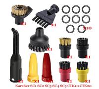 JUNPIY Steam Vacuum Cleaner Machine SC1 SC2 SC3 SC4 SC5 SC7 CTK10 CTK20 Parts Brush Head Powerful Nozzle Accessories Steam Cleaner Accessories(Set-16)