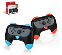 Junrvivy 2 Stück Switch 2 Grip, Switch 2 Ergonomisches Design Controller Verschleißfeste & Anti-Drop Game Controller Halter für 2025 Nintendo Switch Zubehör, ABS, Schwarzorange, Schwarzblau video game