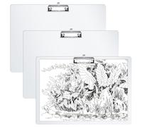 Junrvivy Clipboard A3-3 Pieces Drawing Board A3 Plastic Clipboards Landscape Format Set, Clipboard with Hole Clip Large Writing Board for Office Classroom Workshop Drawing Sketching