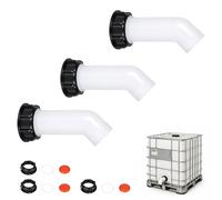 Junrvivy Pack of 3 IBC Drain Sockets, IBC Tank Accessories, IBC Adapter Outlet Spout, S60 x 6 IBC Coarse Thread Container Accessories, IBC Tote Tank, Drain Cover, Nozzle for IBC Tank, Water Tank