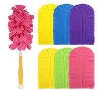 Junrvivy Pack of 6 Dust Magnet Refill Pack for Swiffer, Reusable for Swiffer Dust Magnet Duster Washable, Super Absorbent Microfibre for Telescopic Pole