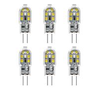 JUNSHI G4 LED Bulbs,1.2W Equivalent to 10W Halogen Bulb,120LM,Cool White 6500K,AC/DC 12V Non-Dimmable G4 Led Capsule Bulbs,Pack of 6