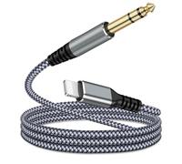 Junsky [MFi Certified] Lightning to 1/4 inch Audio Stereo Cable, 10FT Lightning to 6.35mm inch Adapter, Compatible with i-Pad, i-Phone 14/13/12/Pro, for Amplifier,Speaker,Mixer[NOT for Recording]