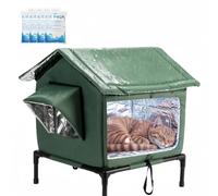 JUNSPOW Outdoor Cat House Weatherproof 17.7"L x 15.7"W x 21.6"H Interior