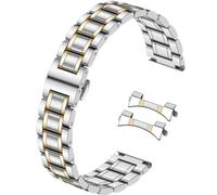 Juntan 18mm 20mm 22mm 24mm Watch Strap Stainless Steel Quick Release Watch Bands Straps Curved & Straight Ends fit for Samsung Galaxy Watch 7/6/5/4/3 Metal Watch Bracelet for Men Women