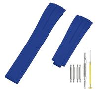 Juntan 22mm Rubber Watch Band, Curved End Replacement Strap Compatible for Rolex Submariner, Daytona, Yachtmaster, GMT-Master, Explorer, Seiko Tudor Omega, Soft Silicone Strap Without Clasp
