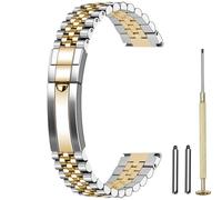 Juntan 22mm Stainless Steel Watch Band Quick Release Metal Watch Bands Strap Men Women, Screw in Taperd Replacement Bracelet with Solid Buckle Silver Gold
