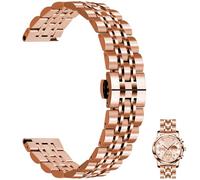 Juntan 7 Beads Quick Release Watch Strap, 20mm 22mm Stainless Steel Watch Band for Men Women, Adjustable Business Metal Watch Bracelet with Butterfly Clasp Multiple Colors