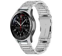 Juntan Compatible for Galaxy Watch 46mm Bands Gear S3 Frontier, Classic Samsung Galaxy Watch 3 45mm Stainless Steel Mesh Watch Band 22mm Replacement Metal Clasp Silver