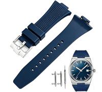 Juntan Quick Change FKM Silicone Watch Strap for Tissot PRX 40 mm, Compatible with Tissot PRX Powermatic 80 40 mm, Soft Elastic Band with 316L Stainless Steel Pin Buckle for Men and Women, 12mm