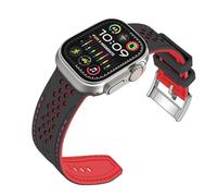 Juntan Silicone Strap Compatible with Apple Watch Ultra Strap 49 mm 45 mm 44 mm 42 mm 41 mm 38 mm, Rubber Racing Watch Strap for Apple Watch Ultra 2 Band iWatch 10 9 8 7 6 5 4 3 2 1 SE, Black Top