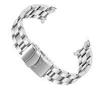 Juntan Stainless Steel Curved Solid End Tapered Watch Band, 18mm 20mm 21mm 22mm Watch Bands Metal Watch Strap Bracelet Deployment Double FlipLock Buckle Silver Black Silver Gold, Silver, 22 mm