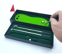 JUNTAO Mini Golf Club Putter Ballpoint Pen Golfers Gift Box Set Desktop Decor for School Supplies Golf accessories (C)
