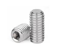 Junter 30pcs M8-1.0 x 10mm Pitch Fine Thread Metric A2 Stainless Steel Flat Point Grub Hex Socket Set Screws Metric DIN913