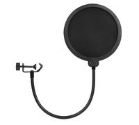 Junterone 1 Piece Sprayproof Cover Black Metal + Plastic Microphone Recording Studio Windproof and Anti-Breakage Microphone Cover