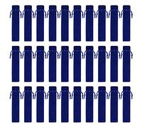 Junterone 100Pcs Velvet Pen Pouch Blue Drawstring Pen Bag Single Pen Sleeve Holder Pencil Bag for School Office Business Gift